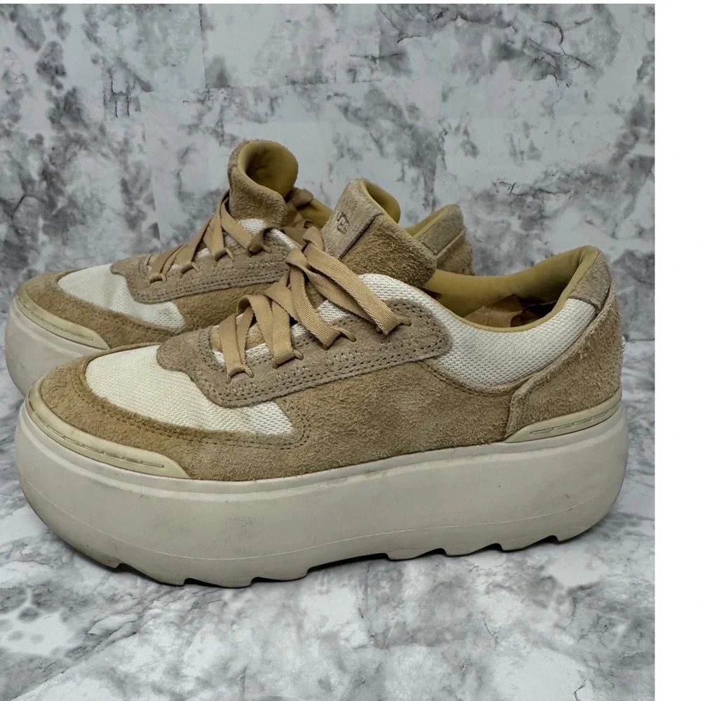 UGG Marin Lace Sand White Suede Platform chunky /Y2k /90's Sneakers 8.5